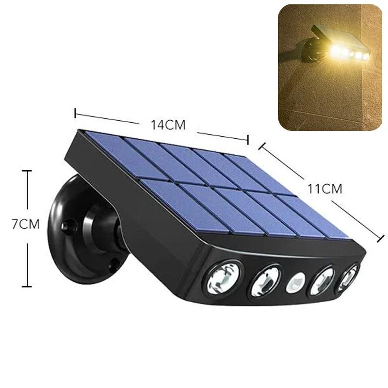 77 LED-uri Senzor de mișcare cu lumină solară Cameră simulată de securitate fără fir Lumină de inundație în aer liber IP65 Lampă impermeabilă 3 moduri pentru grădină de casă