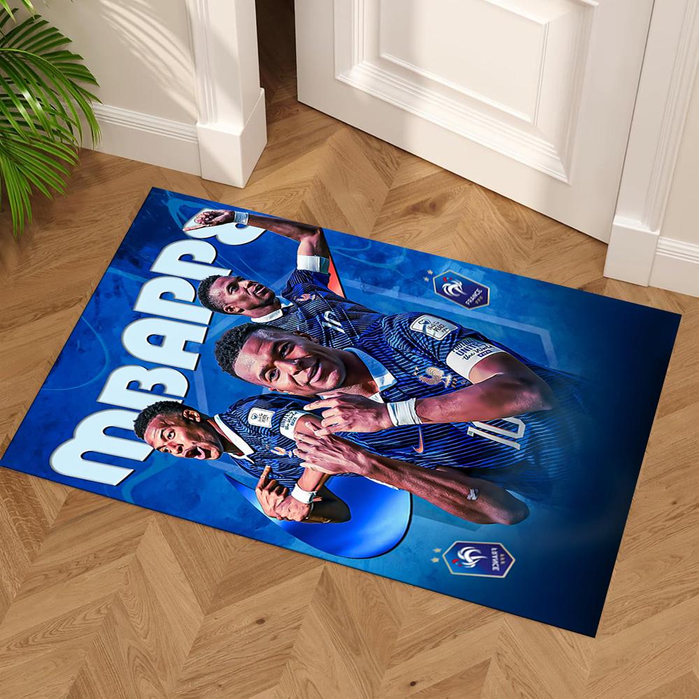Star Player Kylian Mbappé Floor Mat Perfect for Bedrooms Living Rooms Decorate room Entryway Anti-slip Rug Anime Office Decor
