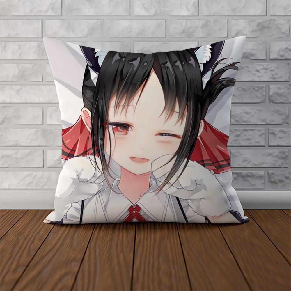 Fronha Kaguya Sama Love Is War Para Carro Sofá Decorativa Casa Estampa Dupla Face Pelúcia Quadrada Almofada de Lançamento Capa de Almofada