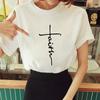 Summer Fashion Shirt Coffee Letter Simple Pattern Casual Beautiful Tshirt Women Tops 90S O-Neck White Tees Funny Girls Tshirt