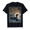 Dummer Kanadischer Wolfsvogel Lustiger Eistaucher Humor T-Shirt für Unisex Damen Kurzarm T-Shirts Tops Bequem Atmungsaktiv Weiche Baumwolle
