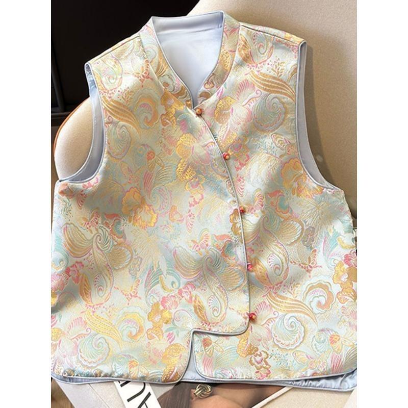 2025 brocade jacquard vest women's spring new retro improved vest