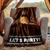 Freddy Bear Flannel Blanket Soft Warm All-Season Throw, Design for Camping, Car Travel, Hiking Sofa, Bed, Office Perfect Gift for Parties