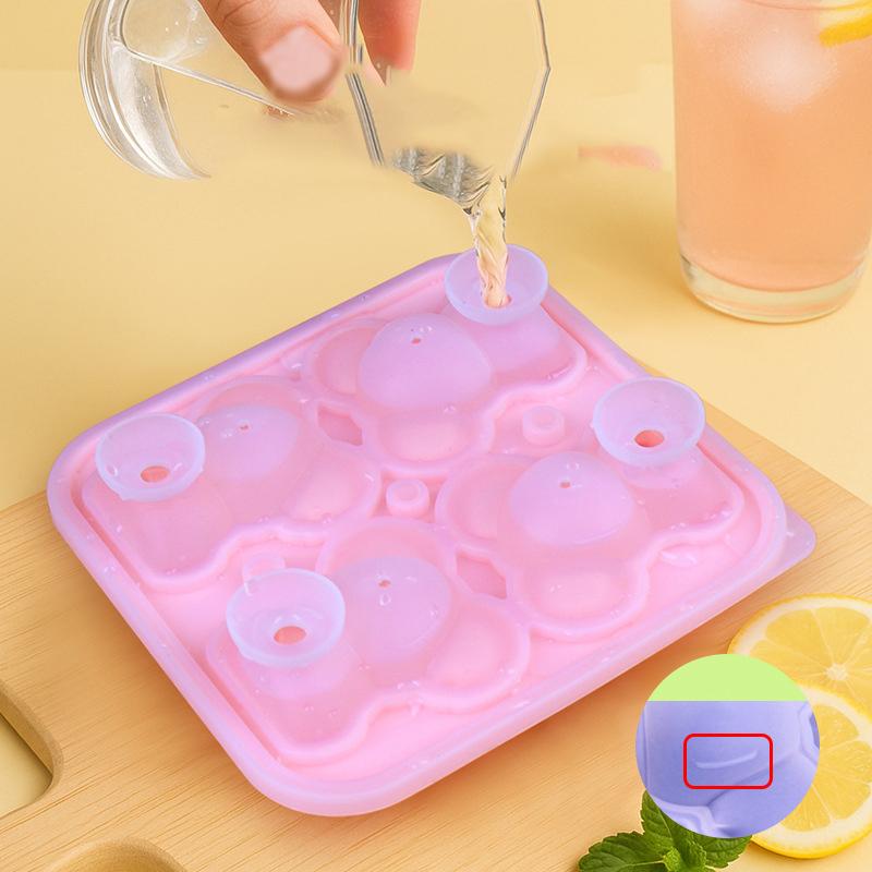 Niedliche Koala Eiswürfelform, Koala Formen Eiswürfelbehälter, Silikon Eisform Lustige Formen, Macht 4 Große Koala Eiskugeln