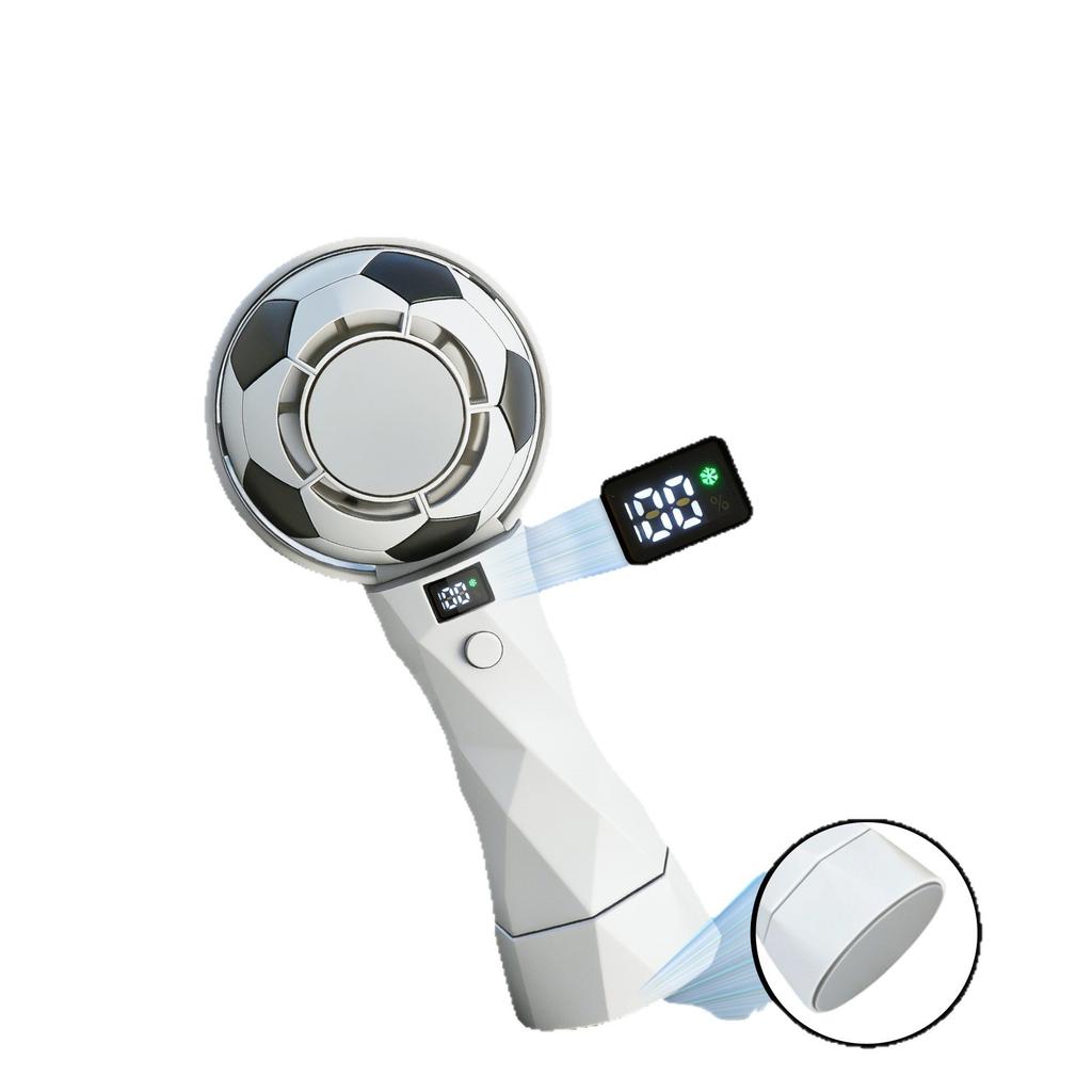2026 model football handheld fan, cooling turbine, portable, small, neck-hanging, high-speed, cold compress, rechargeable fan