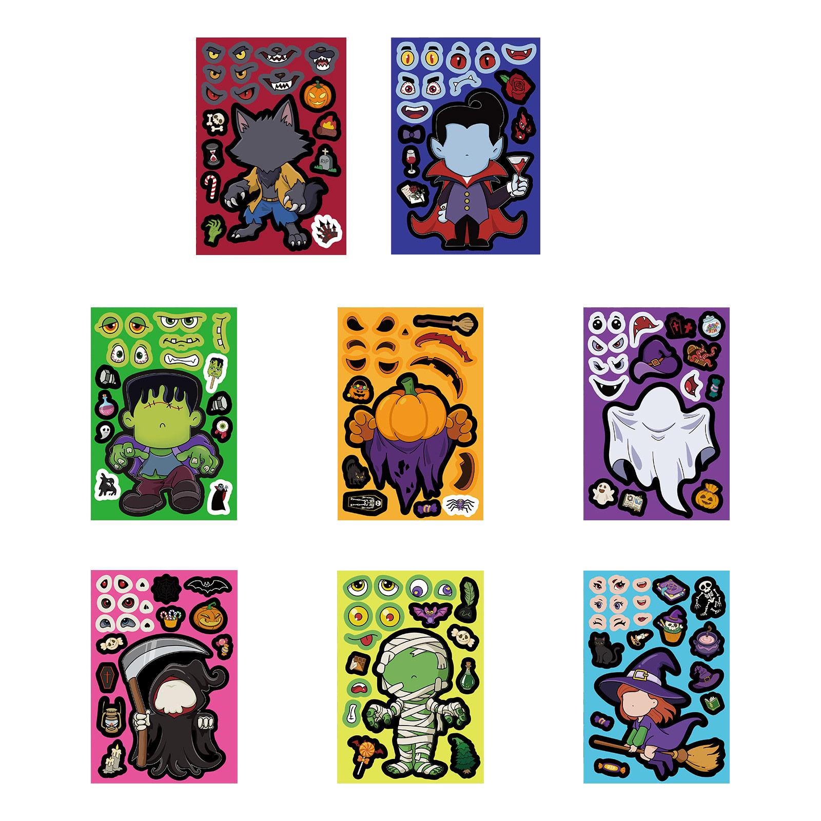 

Halloween Stickers For Kids, Make Your Own DIY Cartoon Decals As Birthday Gifts, Party Supplies Gifts, Birthday Party Gifts For Boys And Girls Rewards One Size