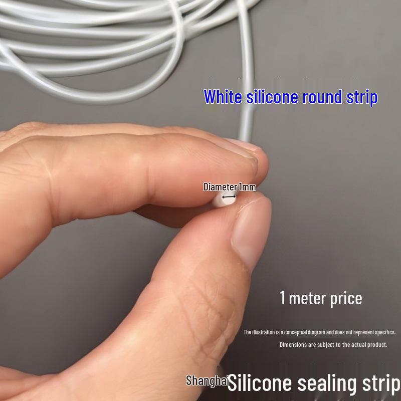 Silicone Round Bar Sealing Strip - Waterproof, Dustproof, High/Low Temperature Resistant, Wear-Resistant, Anti-Aging (White, Black, Red)