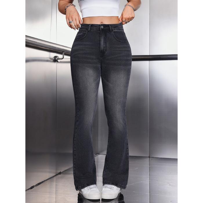 Women s Slim Fit Low-Rise Black Flare Jeans 2025 - Stretchy Fabric, Fashionable Bow Design S