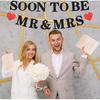 Pre-strung Soon to Be Mr & Mrs Banner - Black Glitter Bridal Shower Decorations for Wedding, Engagement or Bachelorette Party Photo Booth Props