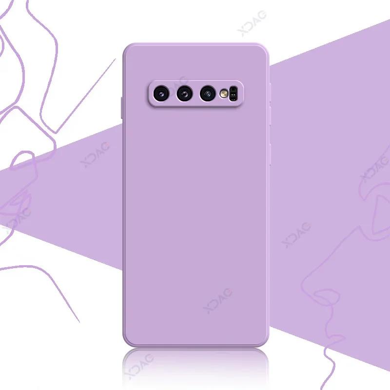 Luxury Square Liquid Silicone Covers for Samsung Galaxy S10 Plus S10E SamsungS10Plus Soft Phone Case Waterproof Housing