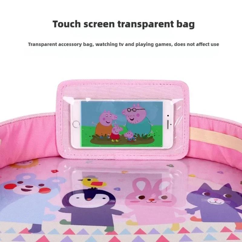 Kids Travel Tray Car Seat Activity and Play Tray Organizer for Children and Toddlers Lap Desk with Tablet Phone Holder Foldable