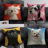 Dog Cute Cushion Cover Natural Linen Organic Fabric DoubleSided Printing Sofa Home Decor Gift Pillow Case