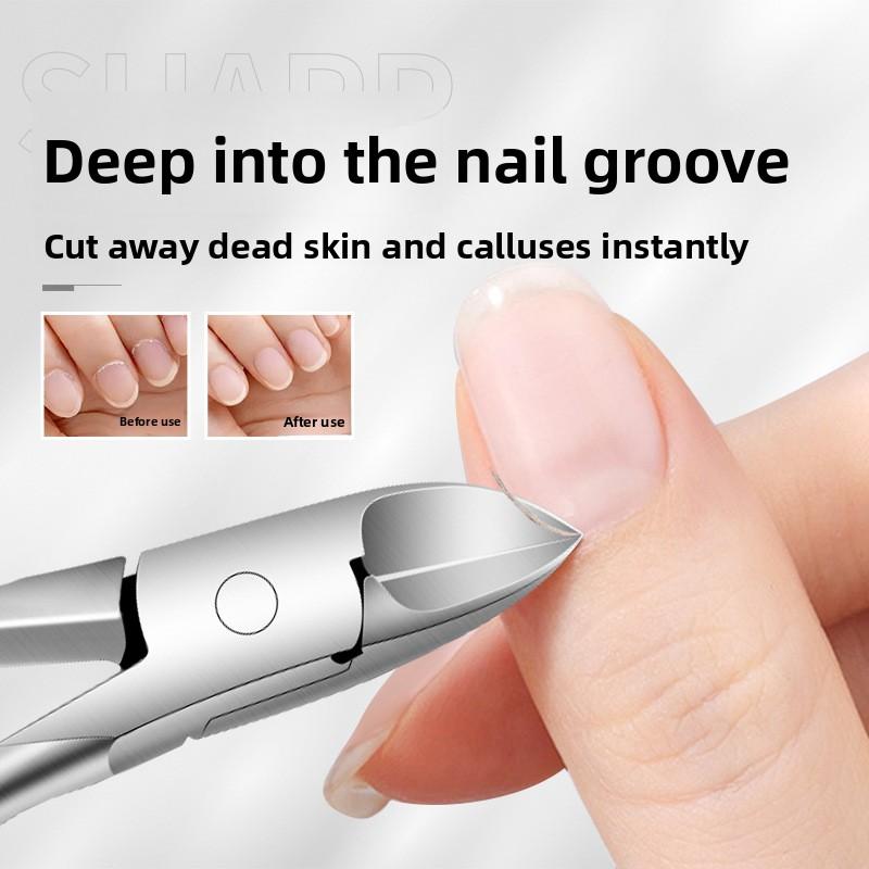 Stainless steel exfoliating nail scissors portable nail clippers oblique beak pliers nail art tool