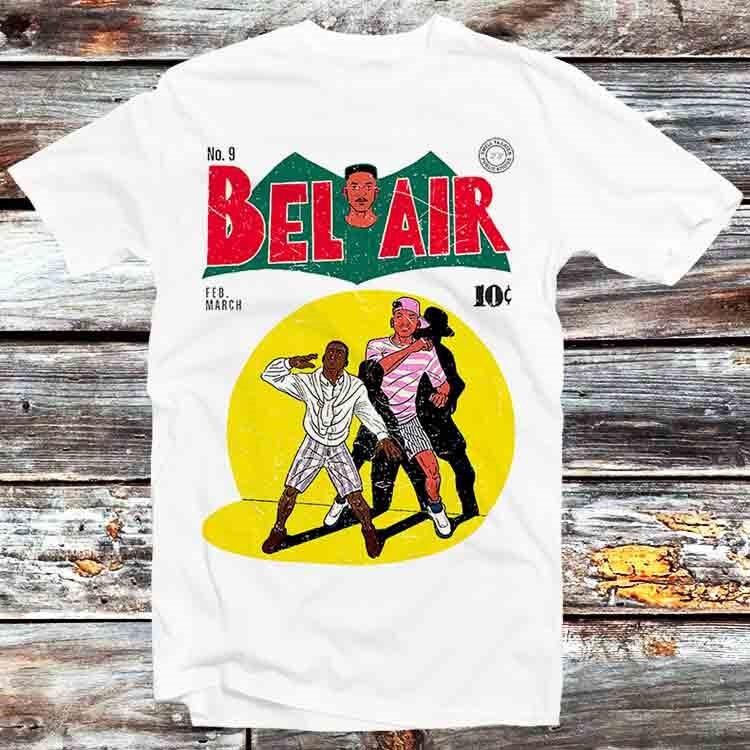 

Винтажный журнал «Принц из Беверли-Хиллз» Футболка с фильмом 90-х годов Уилла Смита B577 L