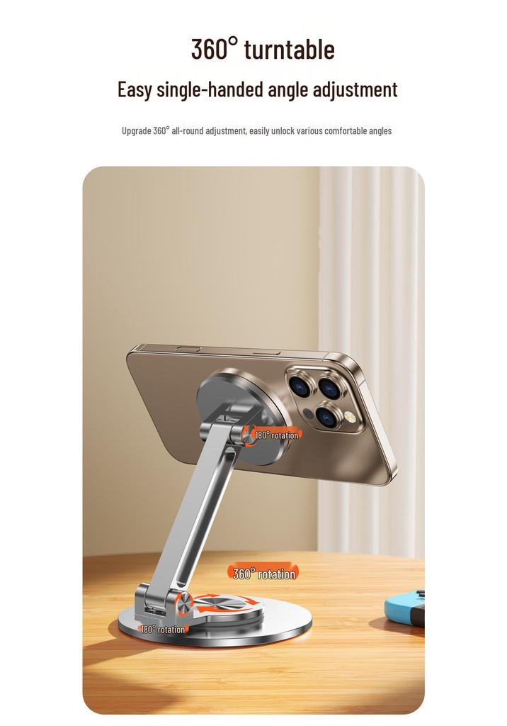 360° Rotating MagSafe Magnetic Phone Holder with Foldable Design