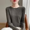 Women's Self-Heating Striped Long Sleeve Slimming Pullover