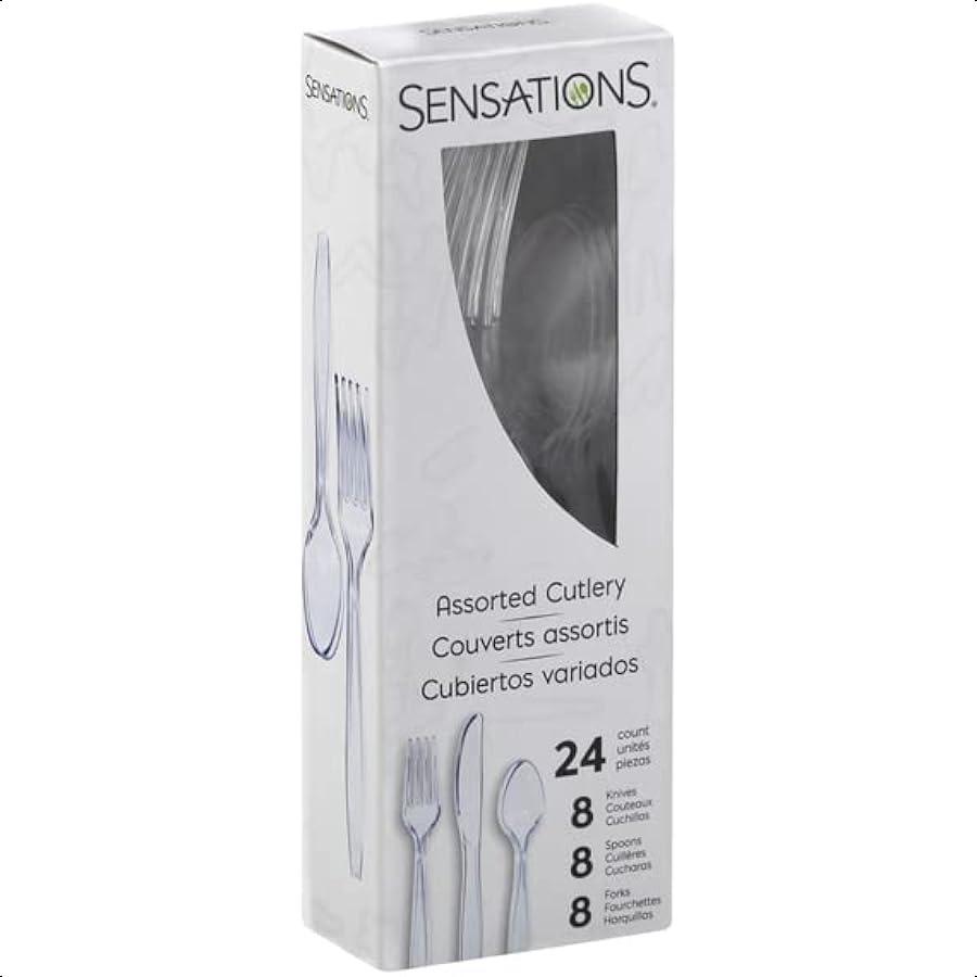 

338375 Assorted Boxed Clear Plastic Cutlery Set Pack of 24 United States