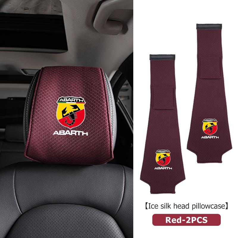 Car Ice Silk Headrest Cover Neck Storage Pillowcase Accessories For Abarth FIAT 500 Ducato Stilo Palio UNO Astra Bravo Tipo