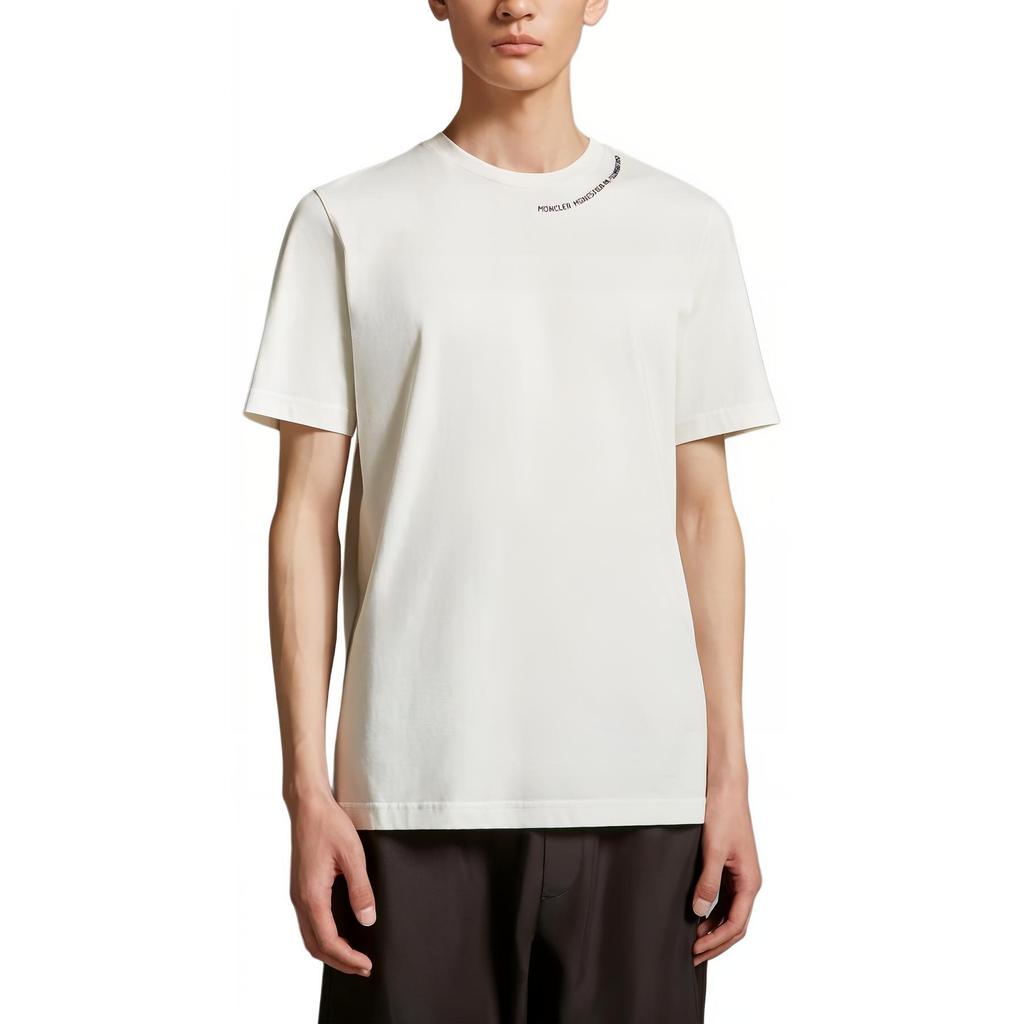 Moncler T-Shirts Men's White Crew Neck Moderate J10918C000448390T034