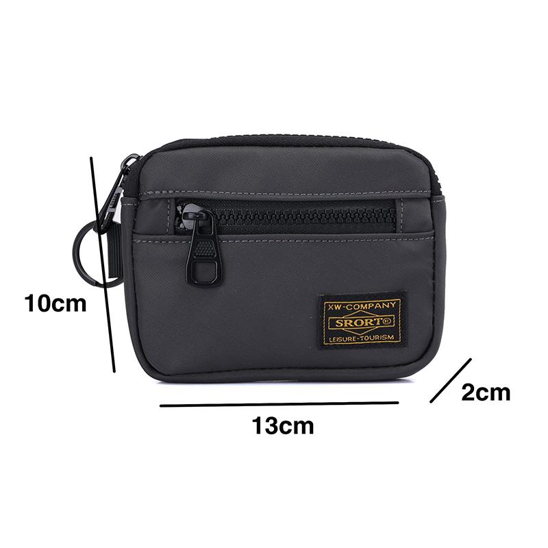 Casual Men's Coin Purse Canvas Zipper Short Wallet Retro Key Holder Small Money Bag Trend Youth Mini Handbag Multifunctional