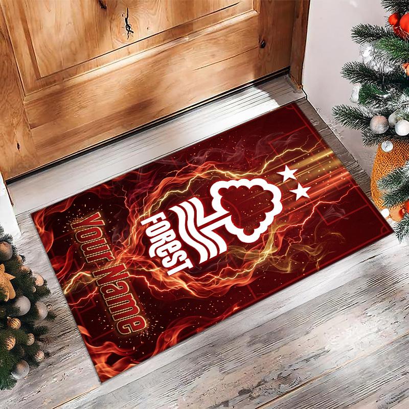 Nottingham Forest FC Bedruckter Kristall-Samtteppich Rutschfester Kristall-Samtteppich Für Sofa Schlafzimmer Innenbereich Heimdekoration