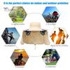 Solar Fan Hat with Neck Flap UPF 50+ UV Protection Hat with 2 Solar Fans Breathable Men Summer Outdoor Activities Fishing Wide Brim Bucket Cap