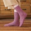 5/10 Pairs Comfortable Casual Autumn Winter Thickened Warm Women's Socks Women's Double Needle Double Thread Wool Socks Solid Color Mid Calf Socks