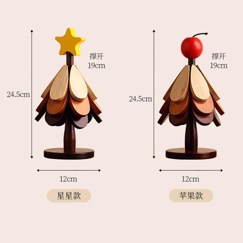 Kreativer Weihnachtsbaum Massivholz Isolationsmatte Tischdekorationen Verbrühschutz und Hochtemperatur Topfuntersetzer Tischschmuck