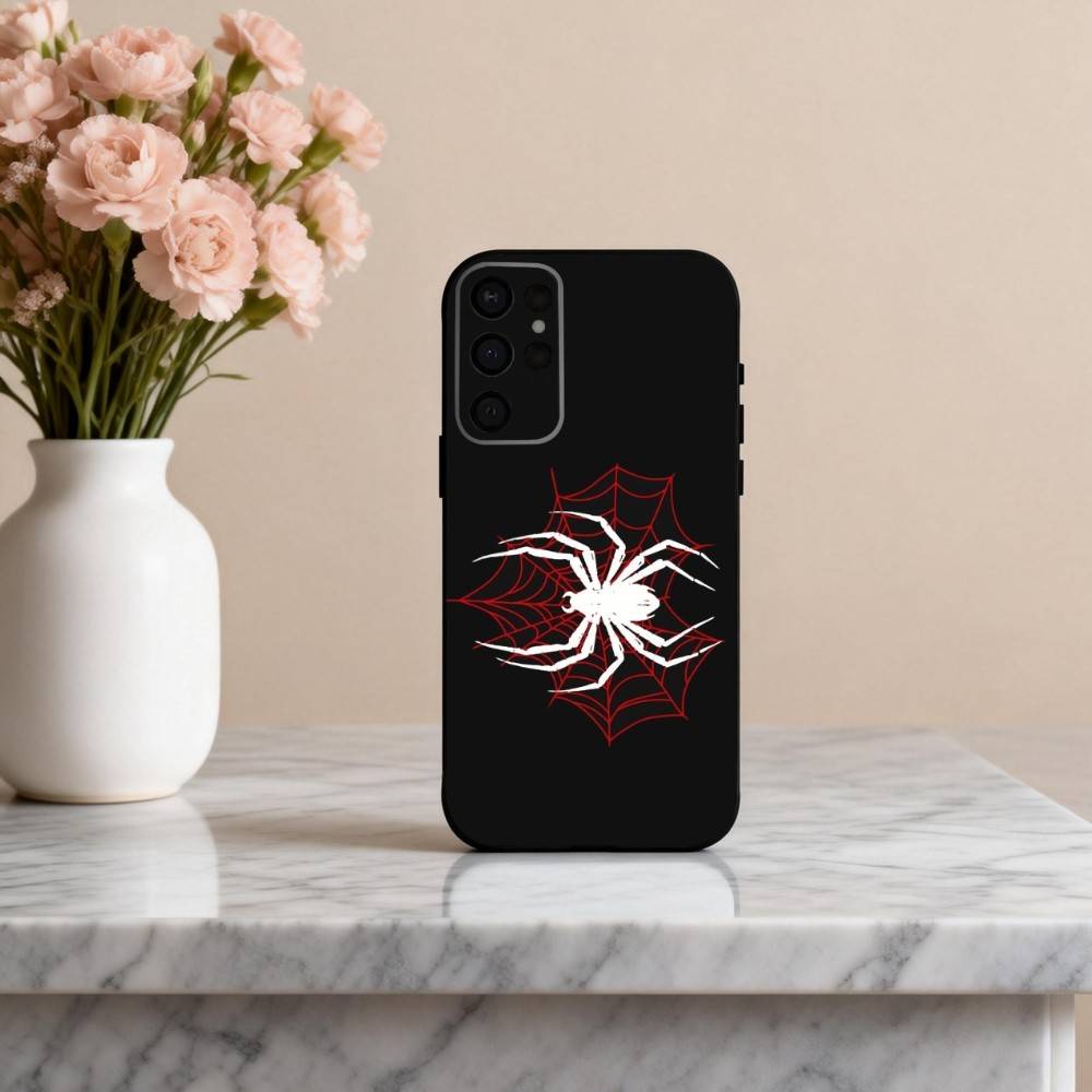 S-Spider W-web P-pattern Phone Case For Samsung S25,S24,S21,S22,S23,S30,Ultra,S20,Plus,Others Soft Black Cover