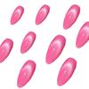 Fire Dragon Fruit Color French Glass Beads Cat Eye Almond Nails Set