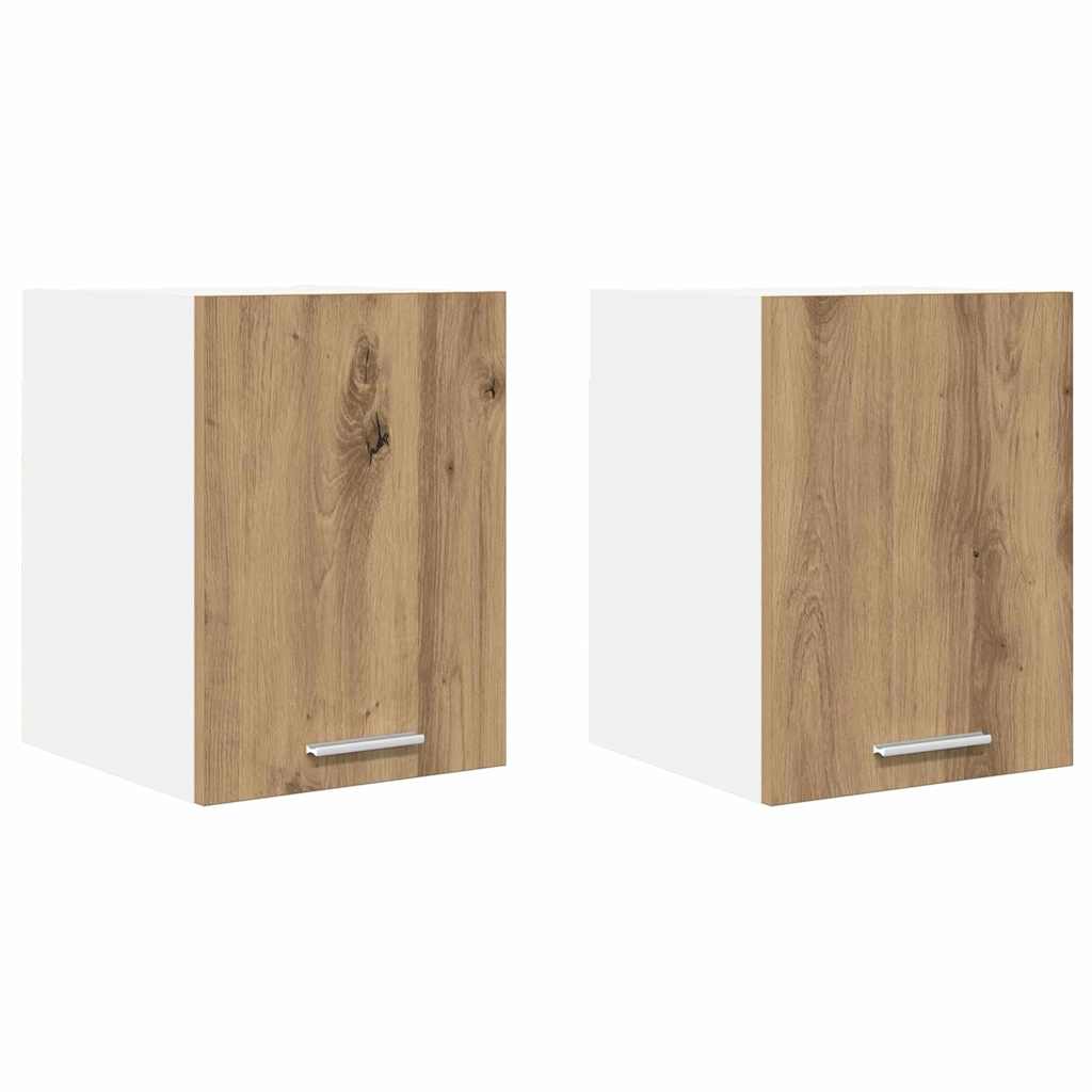 Wall Mounted Cabinet 2 Pcs Artisan Oak & White 30 X 31 X 40 Cm
