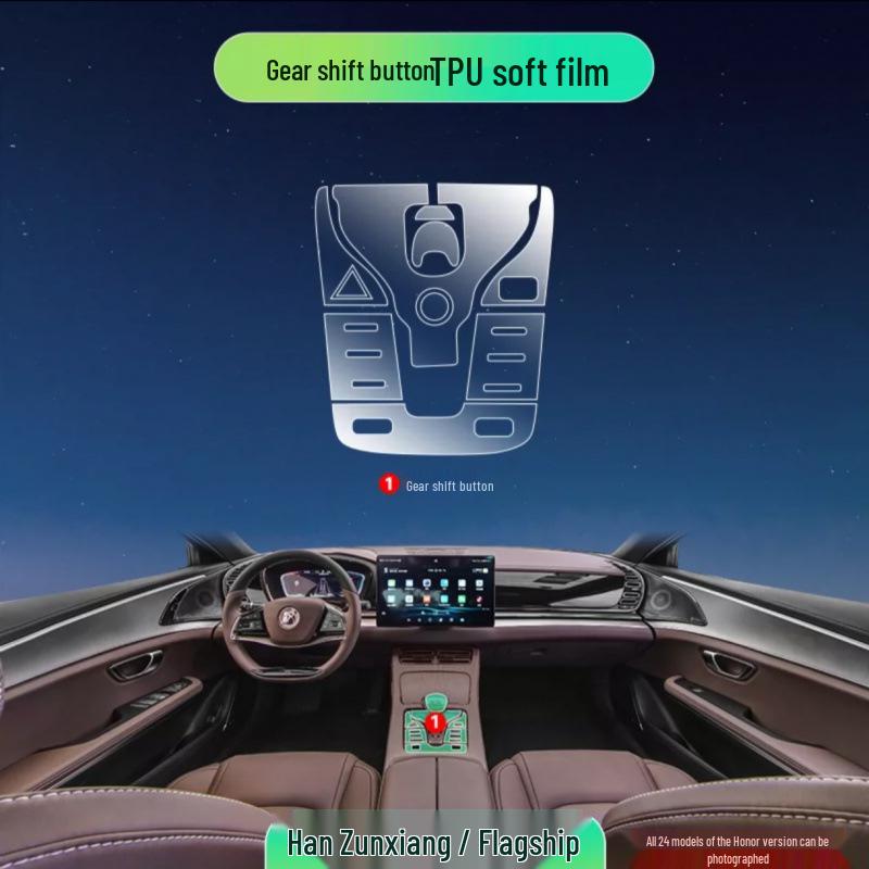 BYD Han Dmi/EV Interior Protective Film for Center Console, Dashboard, Navigation Screen, and Gear Shift.