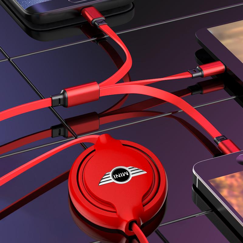 3 In 1 Micro USB Type C Charging Cable Multi Charger For Mini Cooper R50 R52 R53 R55 R56 R60 R61 F54 F55 F56 F60 Clubman