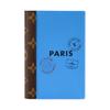 Travel In The City Logo Print Leather Passport Holder Unisex Accessories Blue M28496