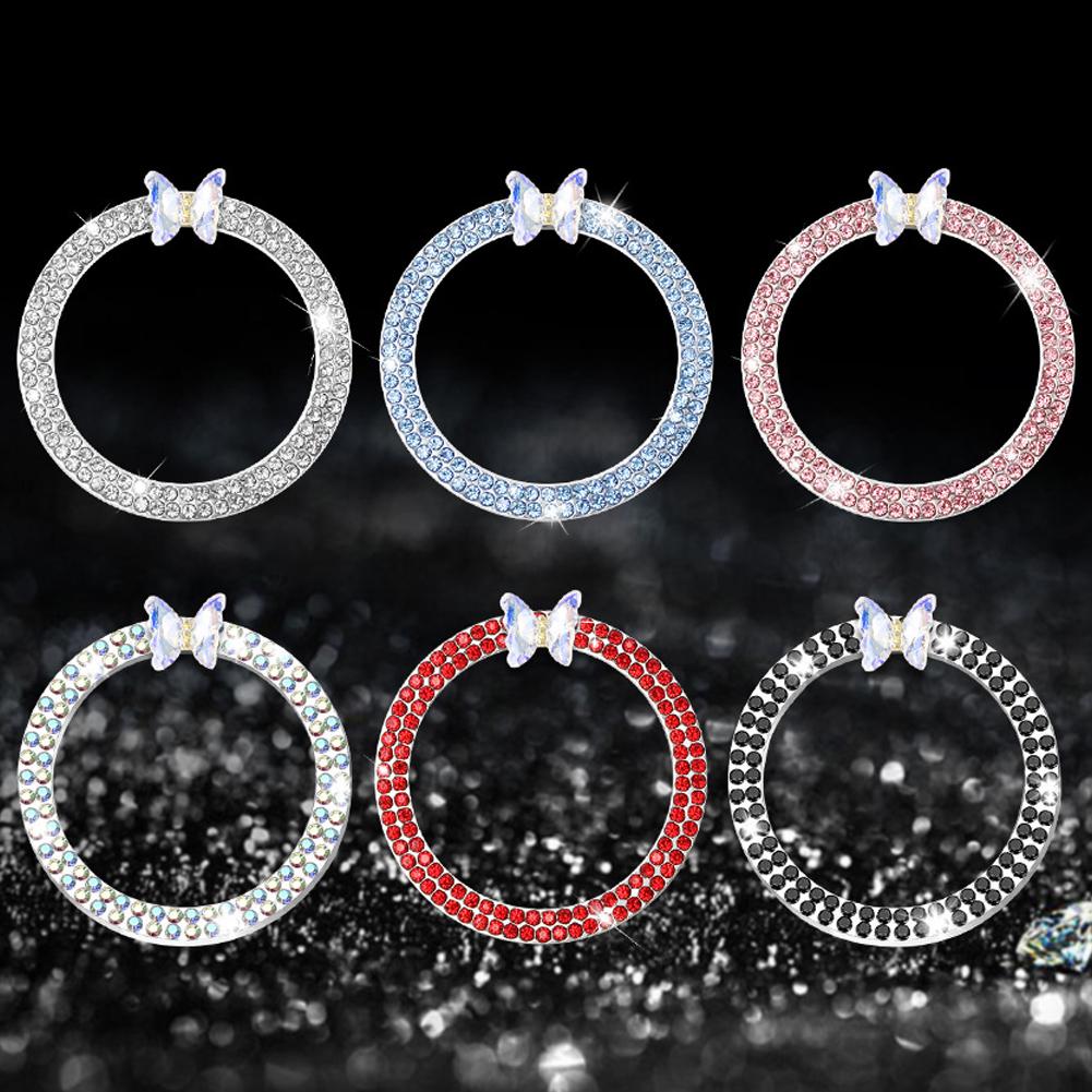 Kristall-Auto-Onekey-Startknopf-Dekorationsring mit Diamant-Strass-Kreis-Start-Stopp-Schalterring Auto-Innenausstattung