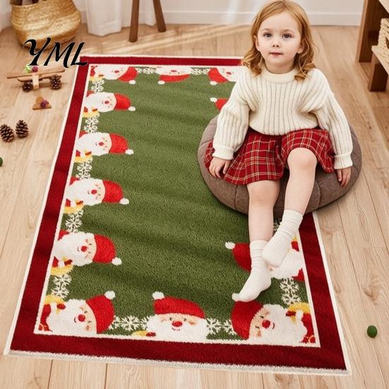 Holiday Area Rug for Living Room Christmas Bedroom Rug, Soft Imitation Cashmere Non-Slip Washable Festive Easy Care Floor Runner Entryway, Room,