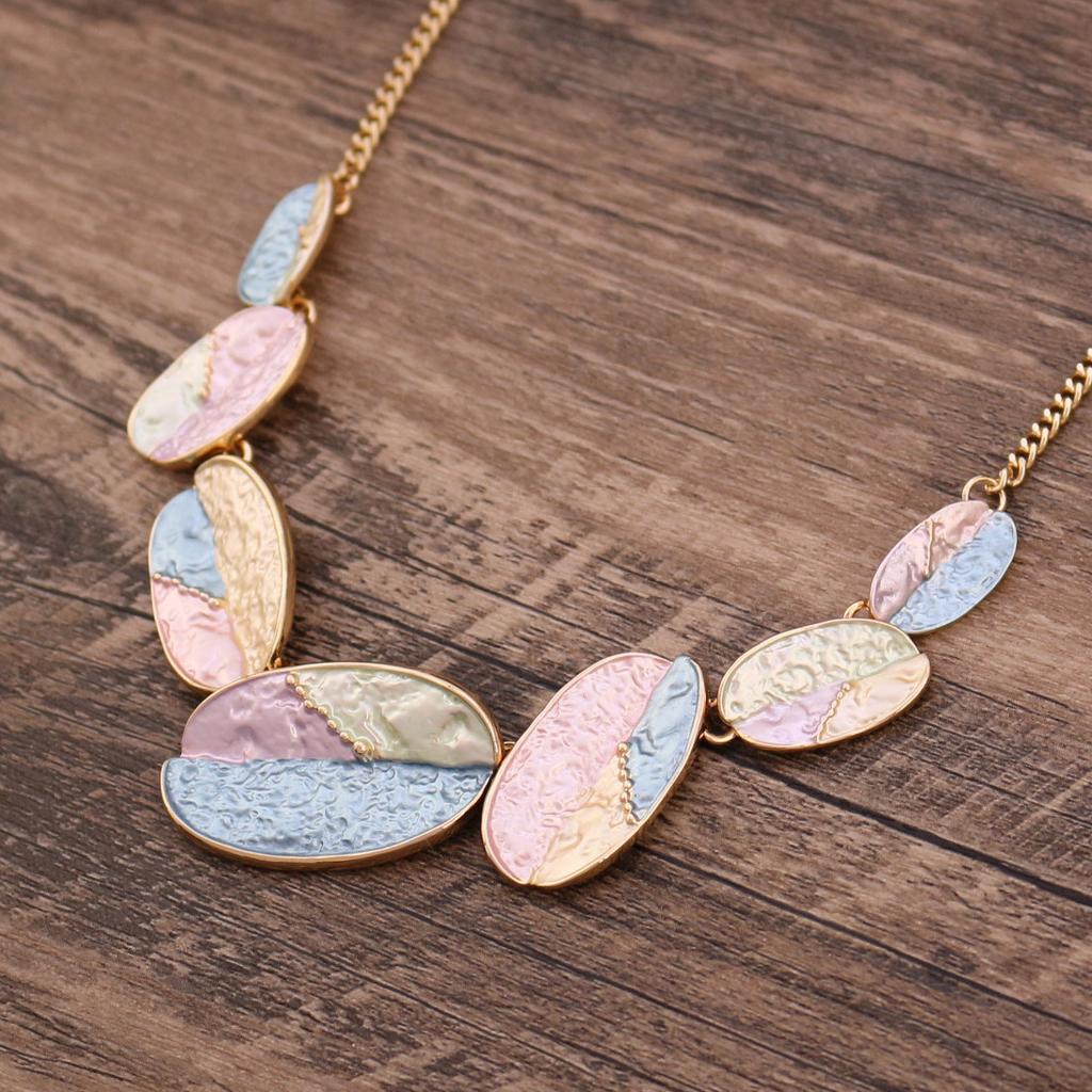 Enamel geometric starfish necklace, women's simple high-end irregular flower necklace
