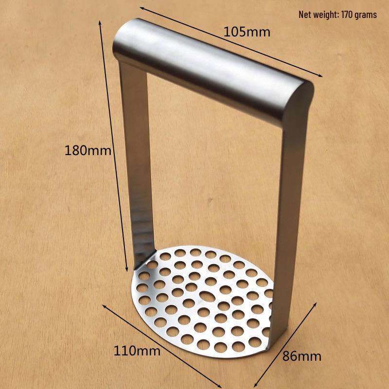 All Stainless Steel Masher for Potato, Sweet Potato, Yam, Purple Potato, and Meat 180x110x86mm