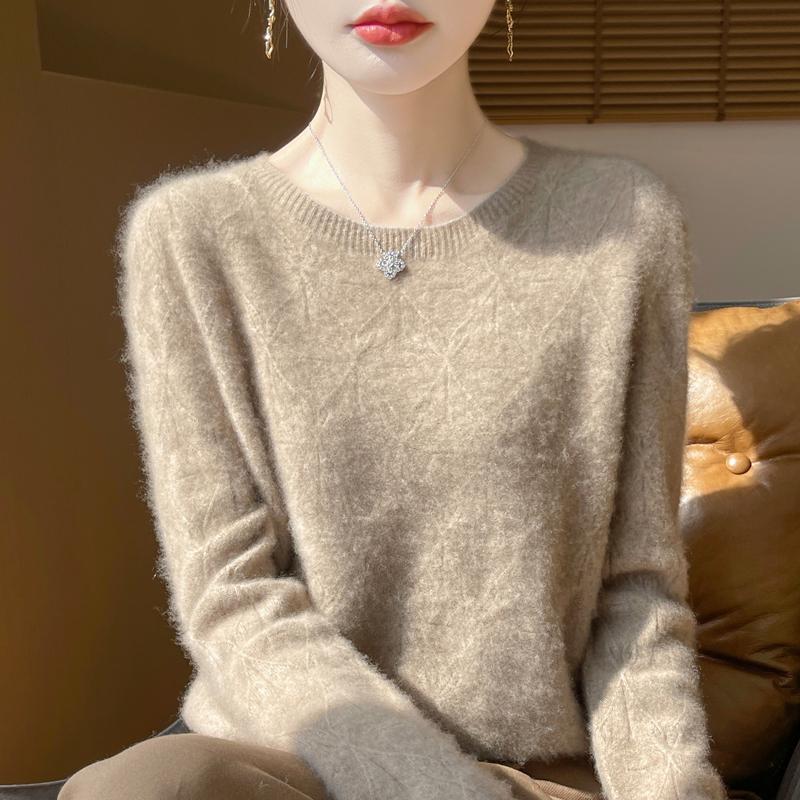 Women's Cashmere Sweater Qinghe Cashmere 30% Cashmere 70% Wool Autumn and Winter Pullover Warm and Fashionable