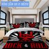 Retro rock & roll Pattern Bedding,Quilt Set Quilt Cover Pillowcase Home Birthday Gift (1*duvet cover+2*pillowcase,without core)ZSJT0917206