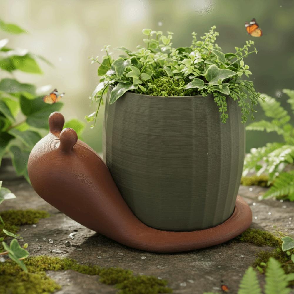 Modern Unique Snail-shaped Flower Pot Cute Corrosion Resistant Eco-Friendly Planter Plastic Growing Pots Balcony