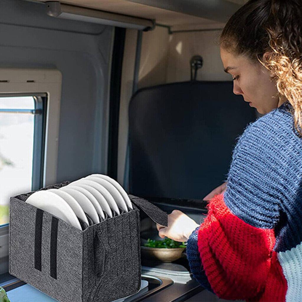 Caravan Tallerken Holder Servise Oppbevaringspose For Bobil Bobil Båtskap