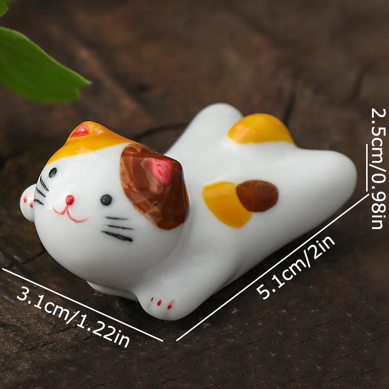 1 Piece of Chinese Style Creative Cat Durable Chopstick Holder Ceramic Cute Holder Portable Holder Decoration