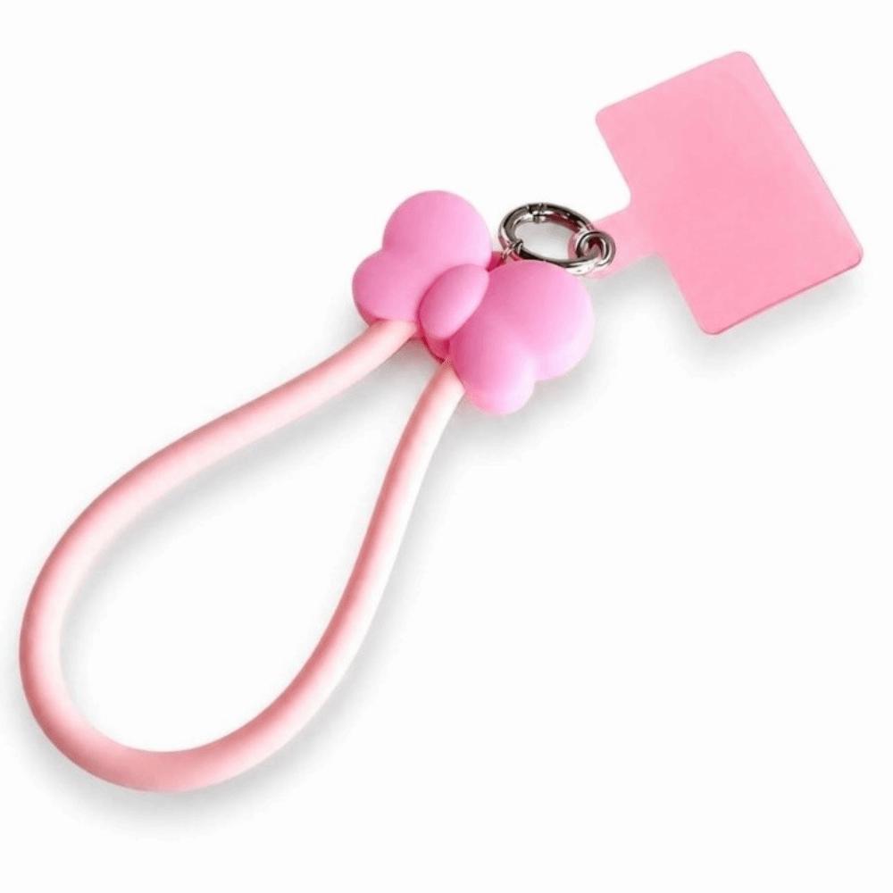 Clip Snap Design Silicone Wrist Strap Bow-knot Style Key Chains Accessory Phone Lanyards for Women