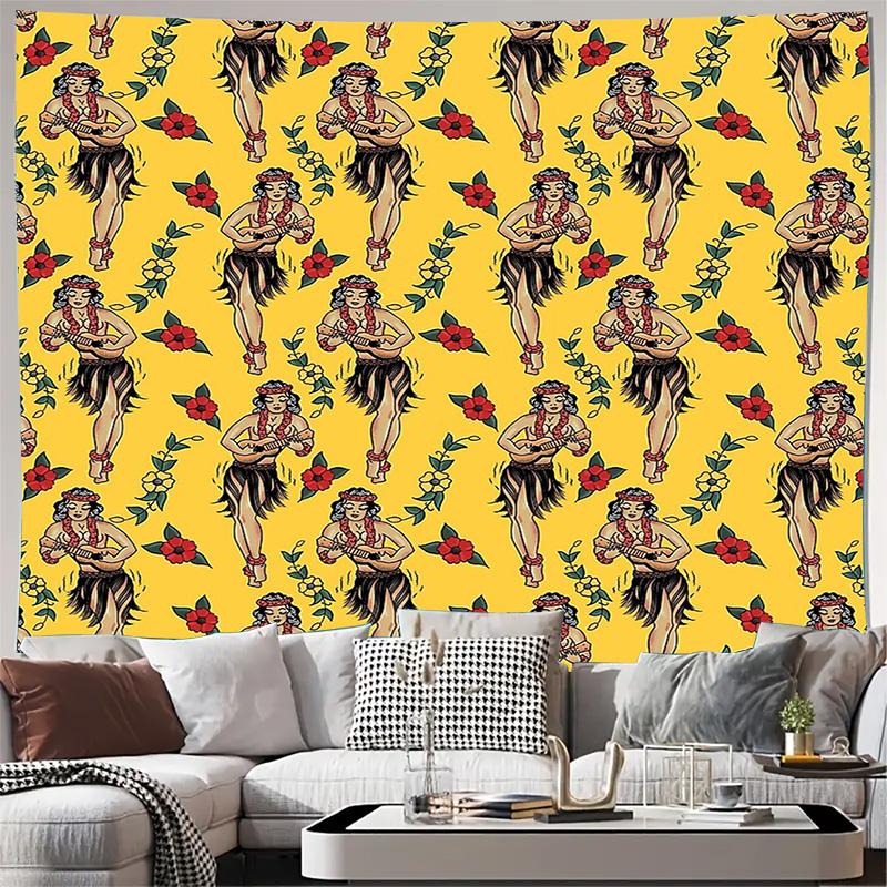 

Гавайский Гобелен Настенный Декор Винтажный Тропический Цветочный Природный Эстетичный Декор Комнаты Пляжная Тема Настенное Искусство для Общежития Домашний Декор 74x94cm(29x37in)