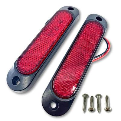 JYFACTORY LED Reflector Side Marker Universal 24V Small Turn Signal Light Truck Red Set of 2