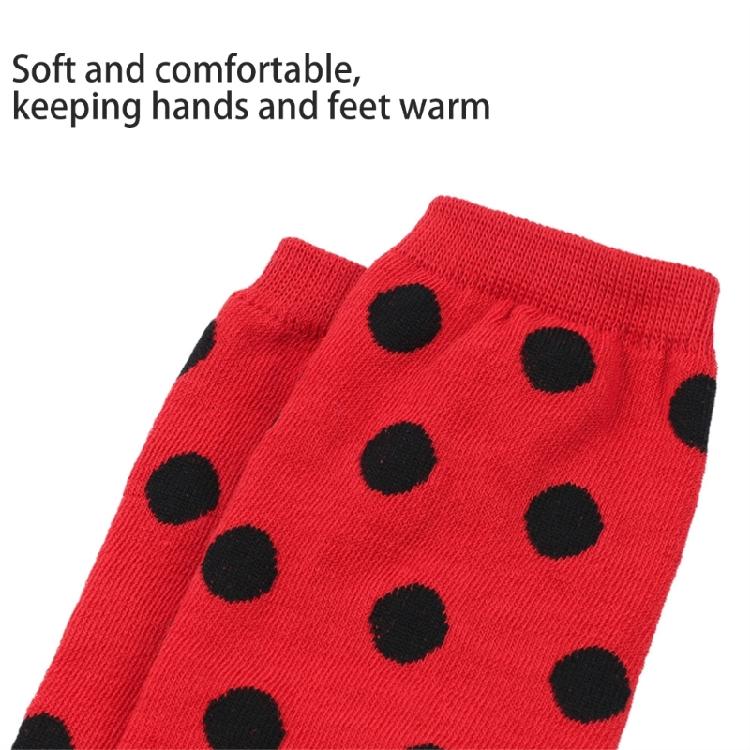 Cosplay Thigh High Long Socks for Women Girl Over Knee Stockings and Arm Warmers Insect Dots Print Costume Accessories
