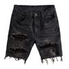 Summer Distressed Denim Shorts for Men, Korean Youth Popular Slim Fitting Small Leg Quarter Pants Jeans