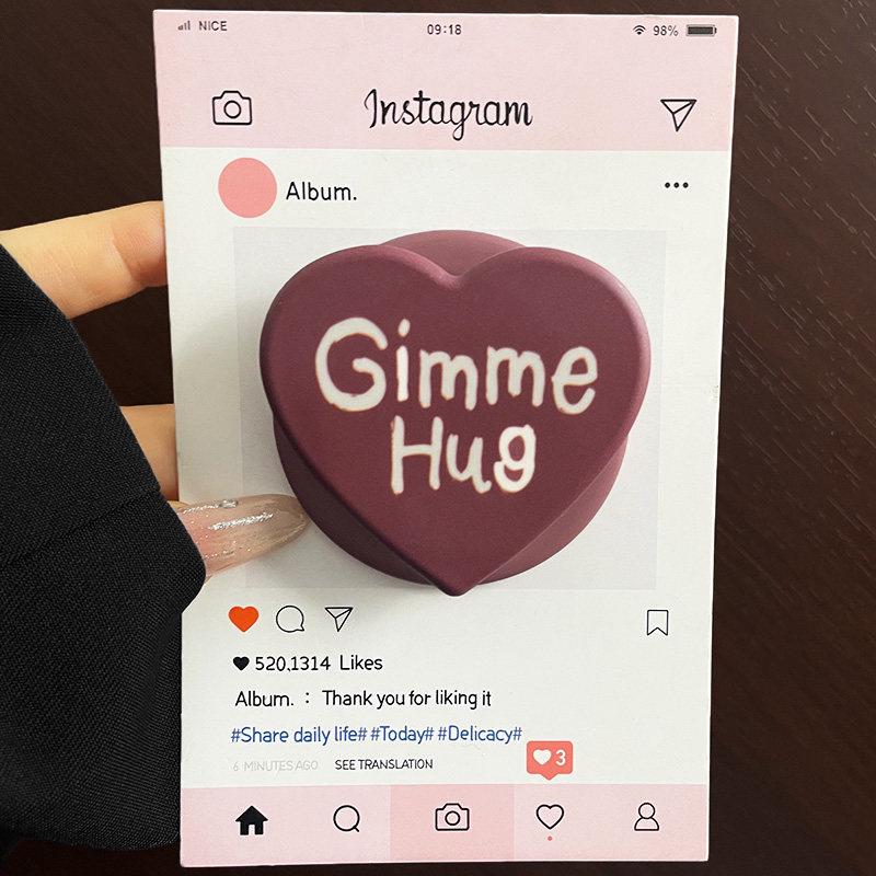 Filin Heart Puppy Rabbit Magsafe Magnetic Phone Holder: Retractable, Foldable, Strong Air Cushion Design.
