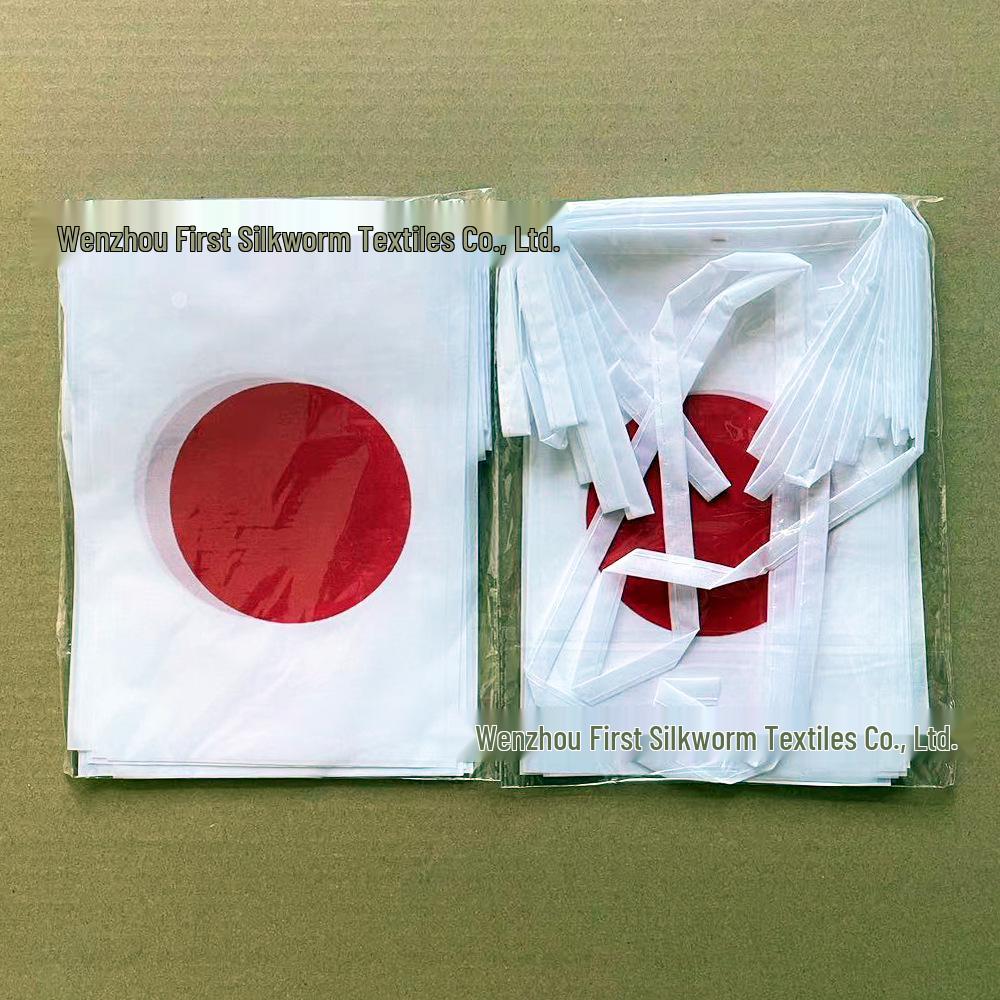 Japanese String Flag and Square Fan Banner: 14x21cm & 20x28cm Polyester Hanging Flags